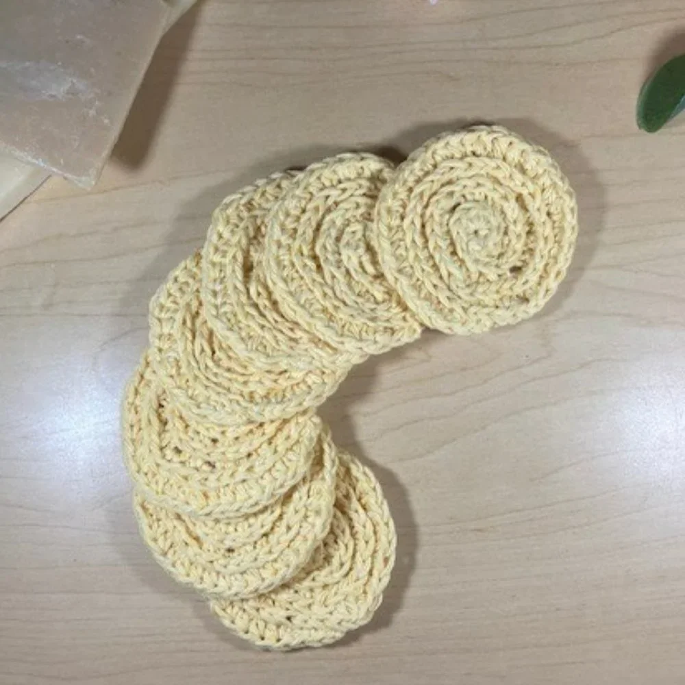 Re-usable face scrubbies.